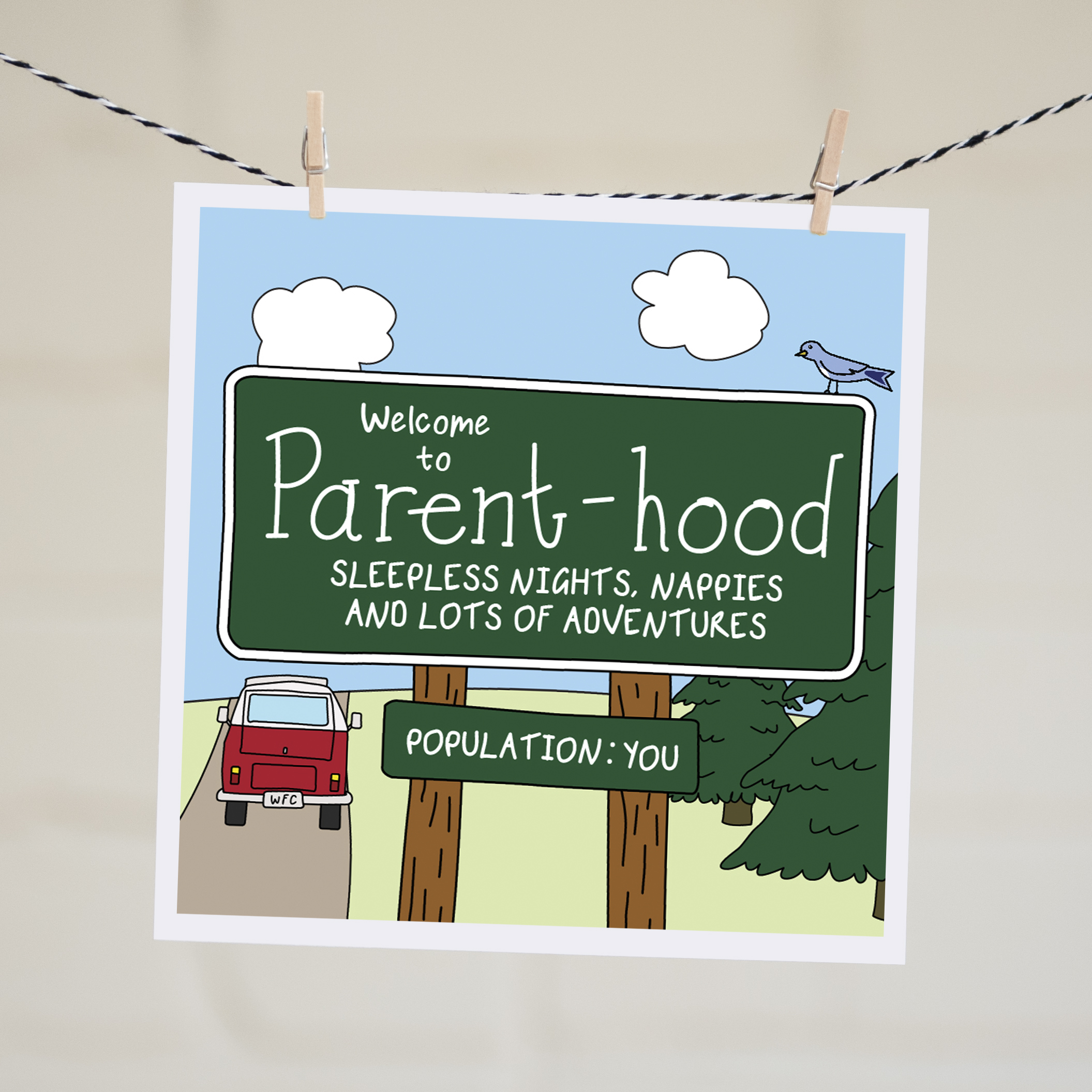 Funny New Baby Card Welcome To Parent Hood By Jana Rushforth