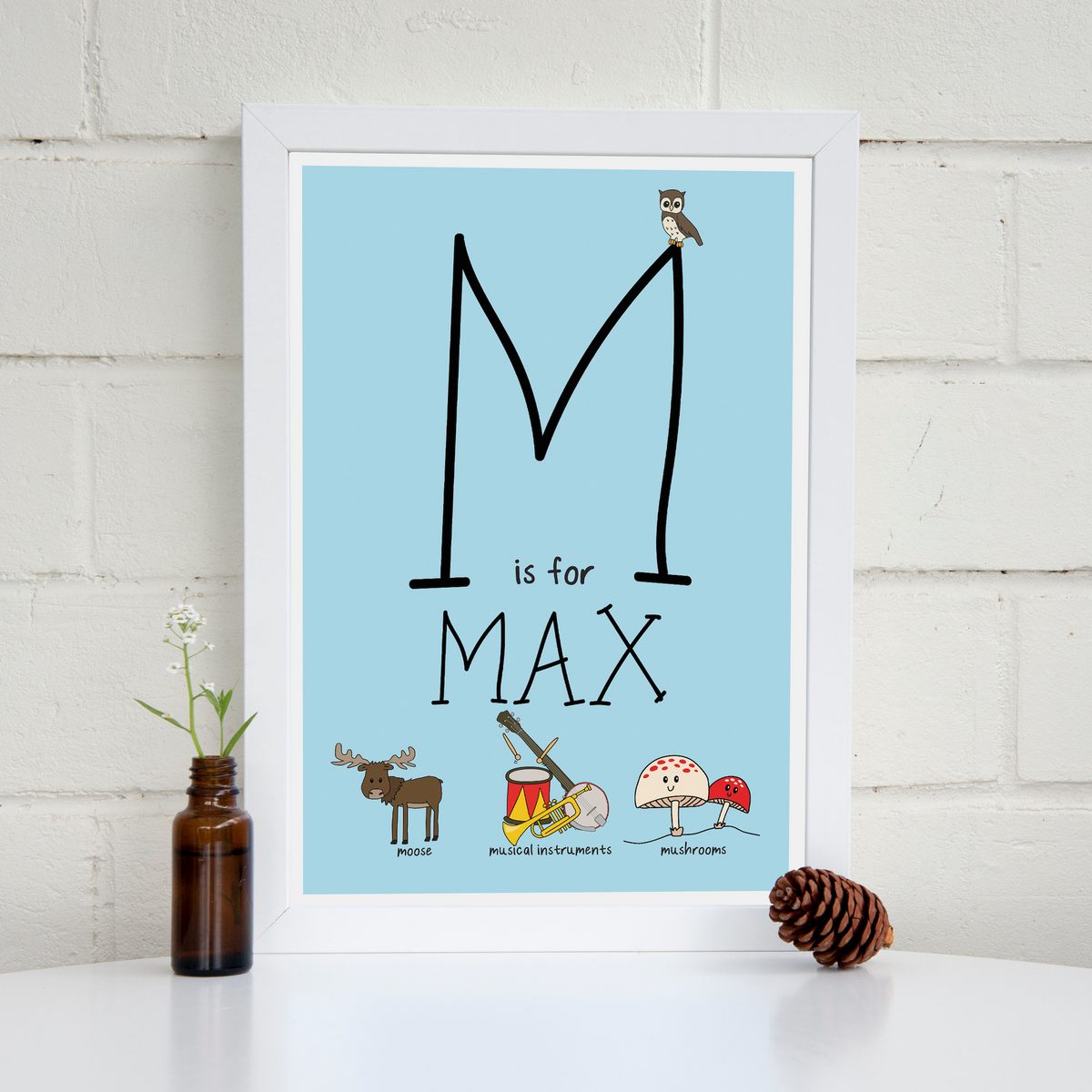 MisforBlueFlood M is for personalised print