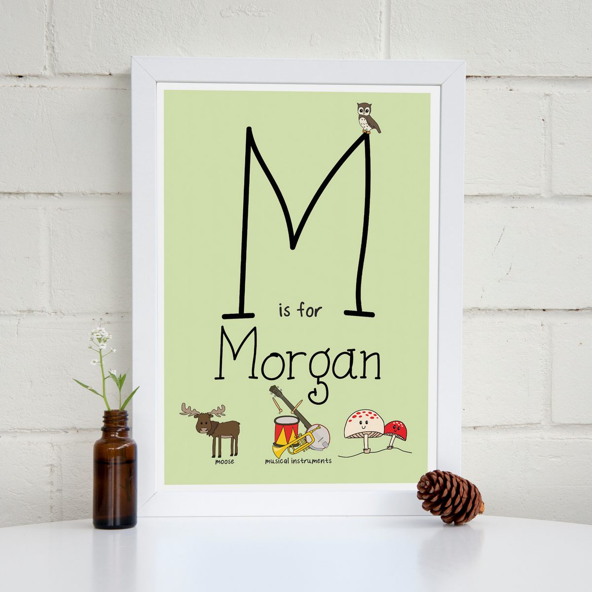 MisforGreenFlood M is for personalised print