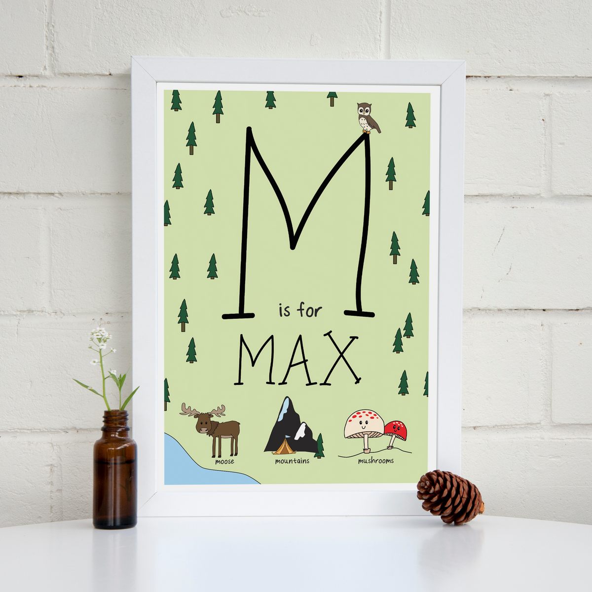 MisforWoodland M is for personalised print